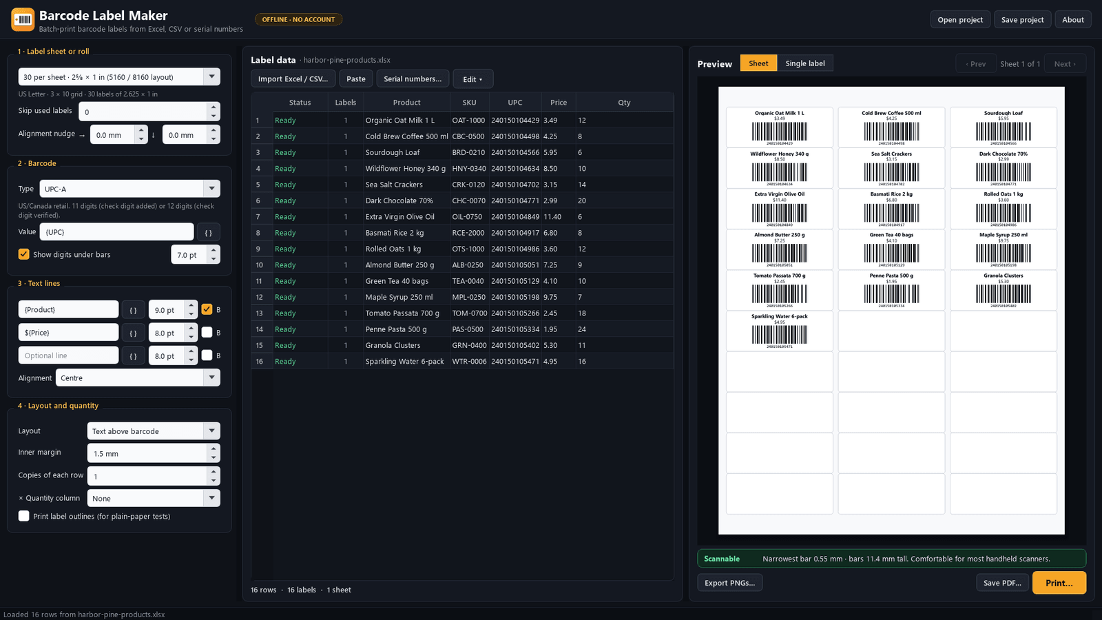 Barcode Label Maker screenshots 1