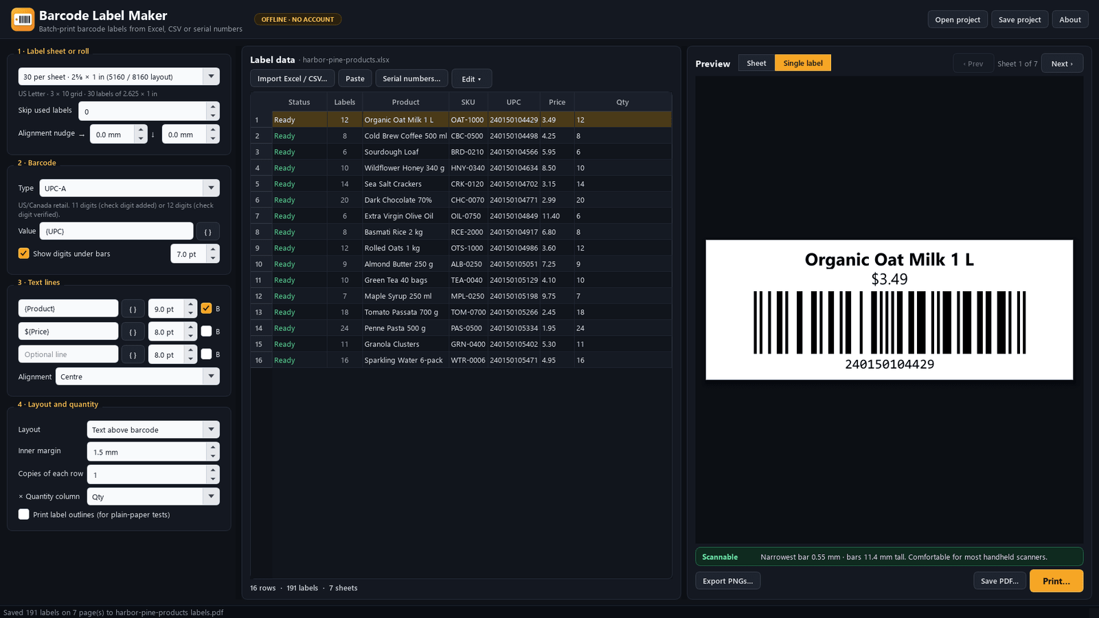 Barcode Label Maker screenshots 2