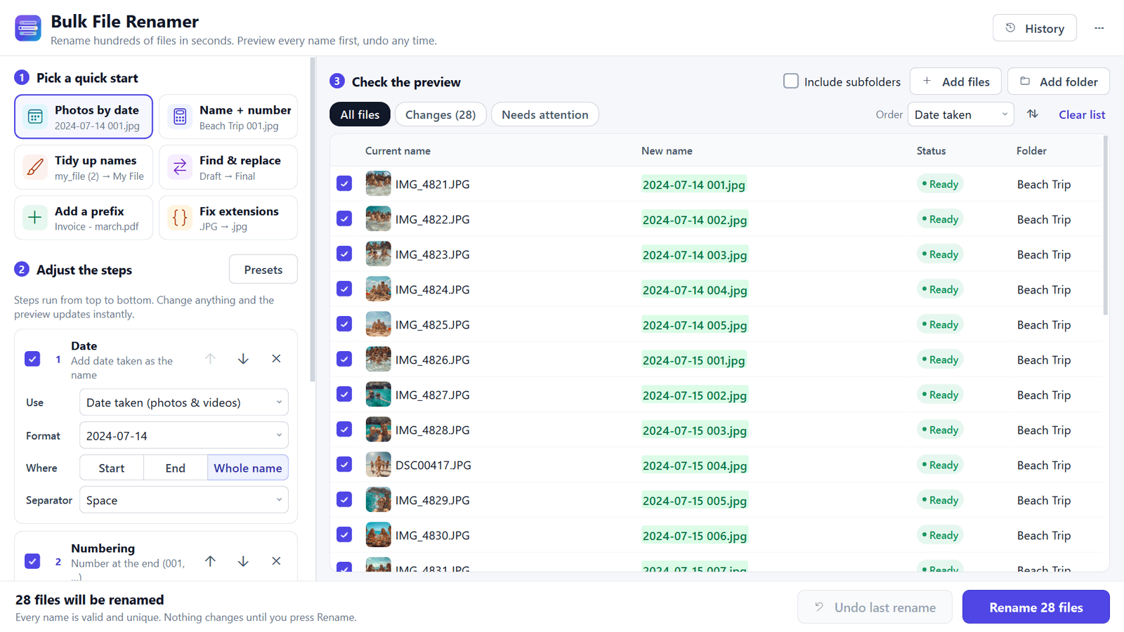 Bulk File Renamer screenshots 1