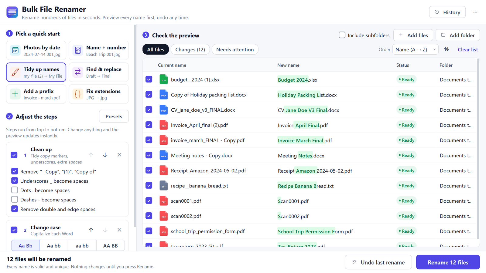 Bulk File Renamer screenshots 3