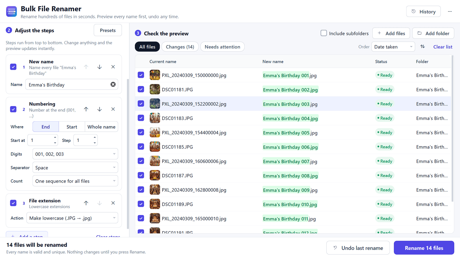 Bulk File Renamer screenshots 4