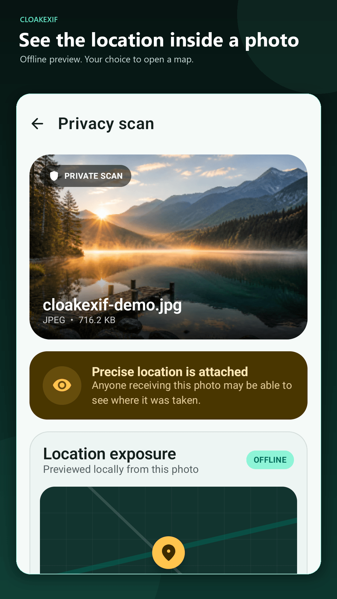 CloakExif screenshots 2