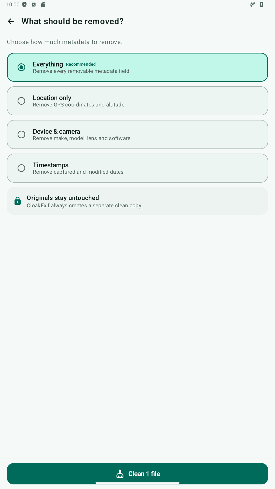 CloakExif tablet 3